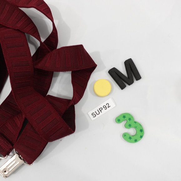 Suspender Mens Red Clip On X Back Adjustable Strap Stretch Classic Cabernet - Picture 7 of 7